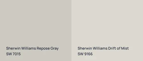 SW 7015 Repose Gray vs SW 9166 Drift of Mist