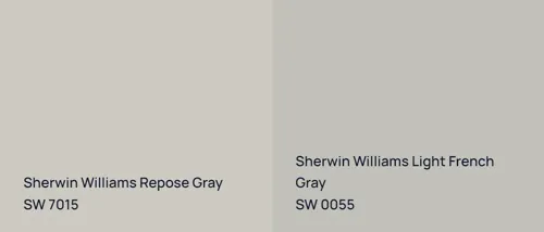 SW 7015 Repose Gray vs SW 0055 Light French Gray