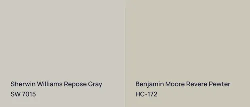 SW 7015 Repose Gray vs HC-172 Revere Pewter