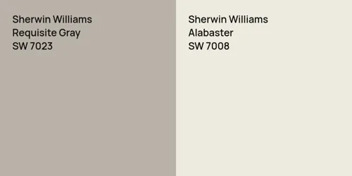 SW 7023 Requisite Gray vs SW 7008 Alabaster