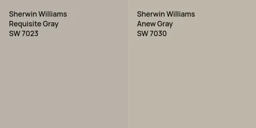 SW 7023 Requisite Gray vs SW 7030 Anew Gray