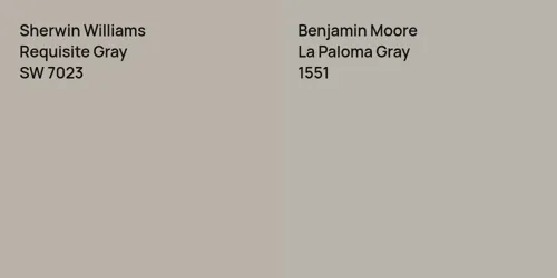 SW 7023 Requisite Gray vs 1551 La Paloma Gray