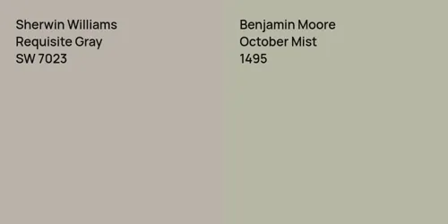 SW 7023 Requisite Gray vs 1495 October Mist