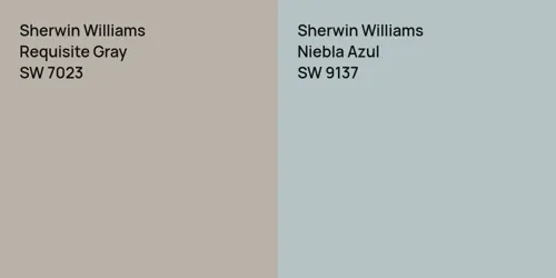 SW 7023 Requisite Gray vs SW 9137 Niebla Azul