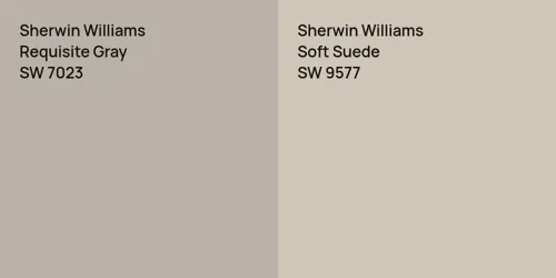 SW 7023 Requisite Gray vs SW 9577 Soft Suede