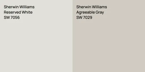 SW 7056 Reserved White vs SW 7029 Agreeable Gray