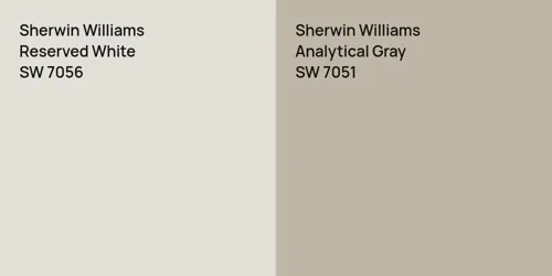 SW 7056 Reserved White vs SW 7051 Analytical Gray