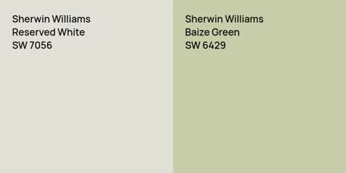 SW 7056 Reserved White vs SW 6429 Baize Green