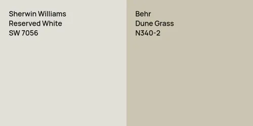 SW 7056 Reserved White vs N340-2 Dune Grass