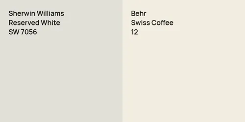 SW 7056 Reserved White vs 12 Swiss Coffee