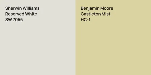 SW 7056 Reserved White vs HC-1 Castleton Mist