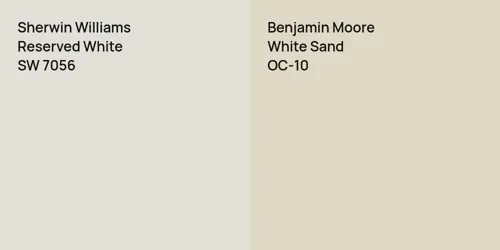 SW 7056 Reserved White vs OC-10 White Sand