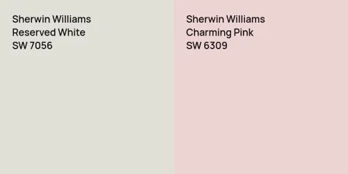 SW 7056 Reserved White vs SW 6309 Charming Pink