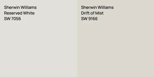 SW 7056 Reserved White vs SW 9166 Drift of Mist