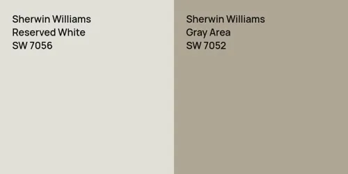 SW 7056 Reserved White vs SW 7052 Gray Area