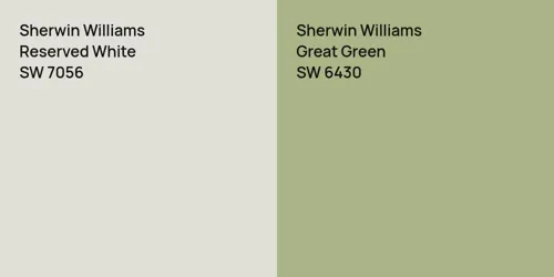 SW 7056 Reserved White vs SW 6430 Great Green