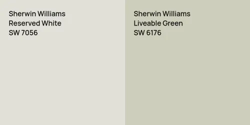 SW 7056 Reserved White vs SW 6176 Liveable Green