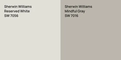 SW 7056 Reserved White vs SW 7016 Mindful Gray