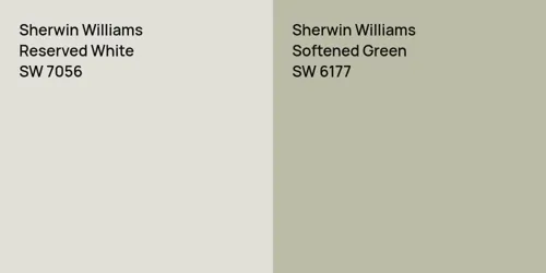 SW 7056 Reserved White vs SW 6177 Softened Green