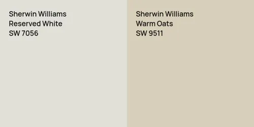 SW 7056 Reserved White vs SW 9511 Warm Oats