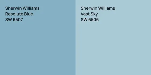 SW 6507 Resolute Blue vs SW 6506 Vast Sky