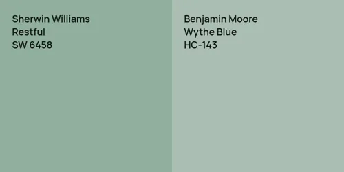 SW 6458 Restful vs HC-143 Wythe Blue