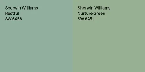 SW 6458 Restful vs SW 6451 Nurture Green