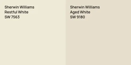 SW 7563 Restful White vs SW 9180 Aged White