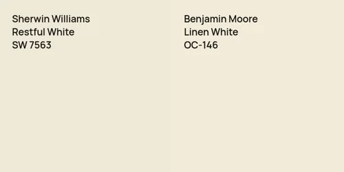 SW 7563 Restful White vs OC-146 Linen White