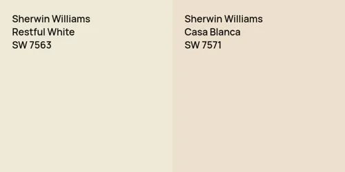 SW 7563 Restful White vs SW 7571 Casa Blanca