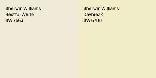 SW 7563 Restful White vs SW 6700 Daybreak