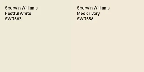 SW 7563 Restful White vs SW 7558 Medici Ivory