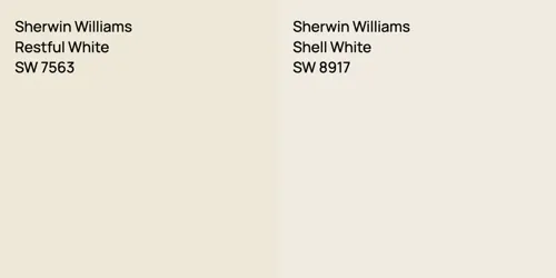 SW 7563 Restful White vs SW 8917 Shell White