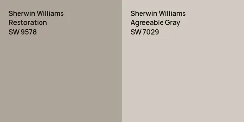 SW 9578 Restoration vs SW 7029 Agreeable Gray