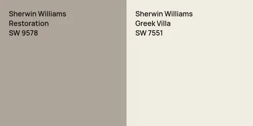 SW 9578 Restoration vs SW 7551 Greek Villa