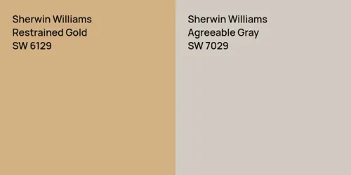 SW 6129 Restrained Gold vs SW 7029 Agreeable Gray