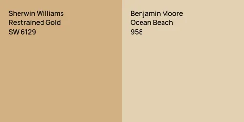 SW 6129 Restrained Gold vs 958 Ocean Beach