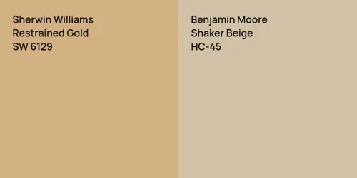 SW 6129 Restrained Gold vs HC-45 Shaker Beige