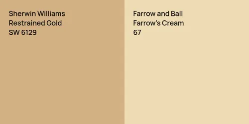 SW 6129 Restrained Gold vs 67 Farrow's Cream