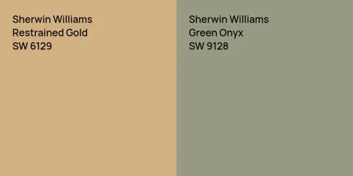 SW 6129 Restrained Gold vs SW 9128 Green Onyx