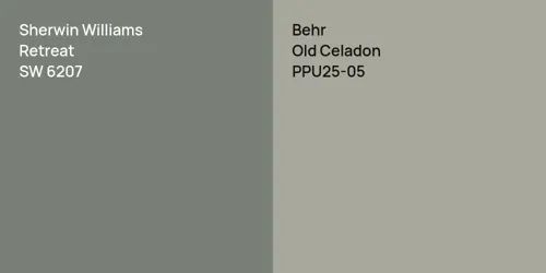 SW 6207 Retreat vs PPU25-05 Old Celadon