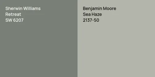 SW 6207 Retreat vs 2137-50 Sea Haze