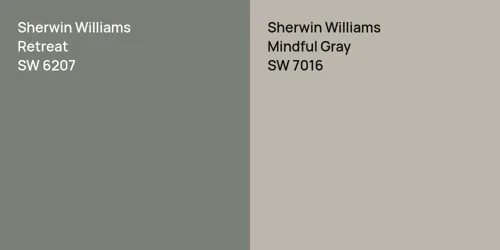 SW 6207 Retreat vs SW 7016 Mindful Gray