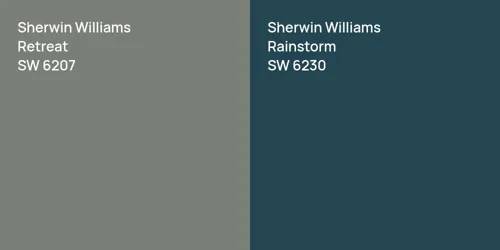 SW 6207 Retreat vs SW 6230 Rainstorm