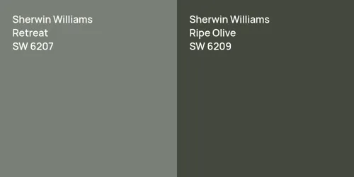 SW 6207 Retreat vs SW 6209 Ripe Olive