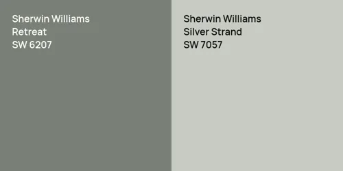 SW 6207 Retreat vs SW 7057 Silver Strand