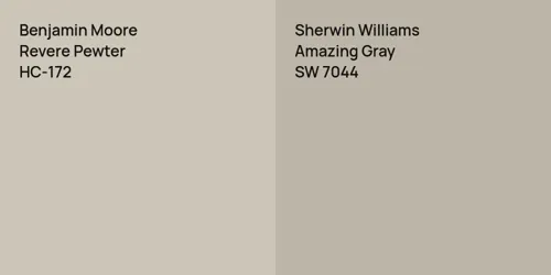 HC-172 Revere Pewter vs SW 7044 Amazing Gray