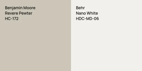 HC-172 Revere Pewter vs HDC-MD-06 Nano White