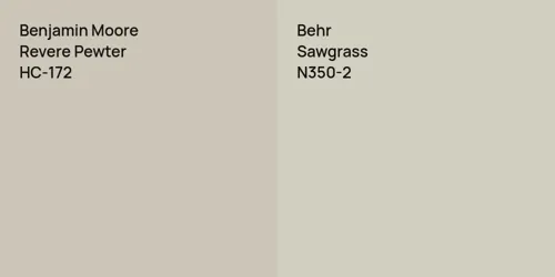 HC-172 Revere Pewter vs N350-2 Sawgrass