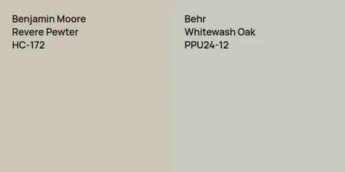 HC-172 Revere Pewter vs PPU24-12 Whitewash Oak